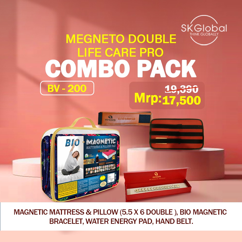 MAGNETO DOUBLE LIFE CARE PRO (MAGNETIC MATRESS 5.5*6,BIO MAGNETIC BRACELET,WATER ENERGY PAD, HAND BELT)